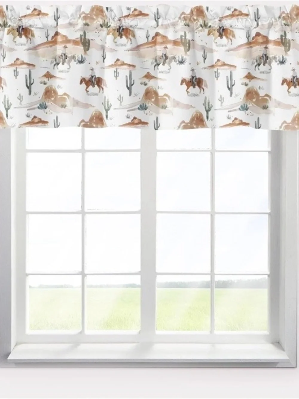 Desert Western Valance in Cream‎ and Tan - Home Accents